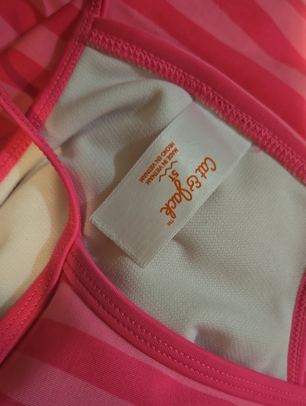5t Girls' Pink Striped One-Piece Swimsuit